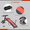 Truusk Sit Up Bank Verstellbare Bauchtrainer Trainingsbank Gepolstert 120kg Belastbar Rot Schwarz 166x53x52 60cm Für Effektives Bauchtraining | Truusk 5